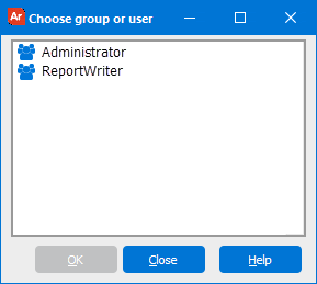 This image is the Choose user dialog where you select a group or user to apply security to.